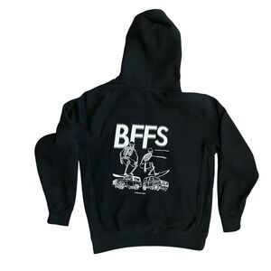 Barstool Sports BFFS Hoodie Skeleton Graphic‎ Black Sweatshirt Men Large Podcast